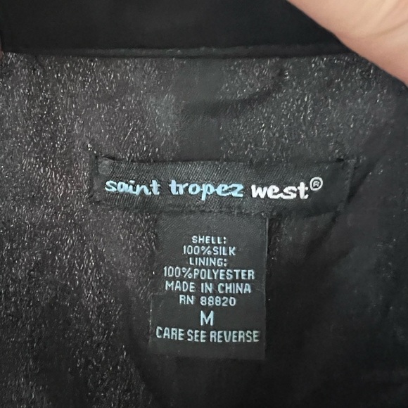 Saint Tropez West - Women’s Black Floral Blouse Sz MD - Picture 6 of 6